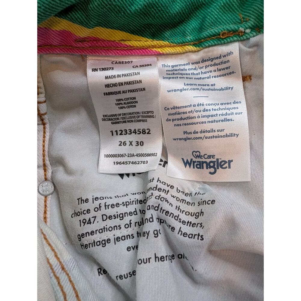 Wrangler High Rise Flare Wanderer Jeans Multicolor Striped Denim SIZE 26/30 - Picture 8 of 12